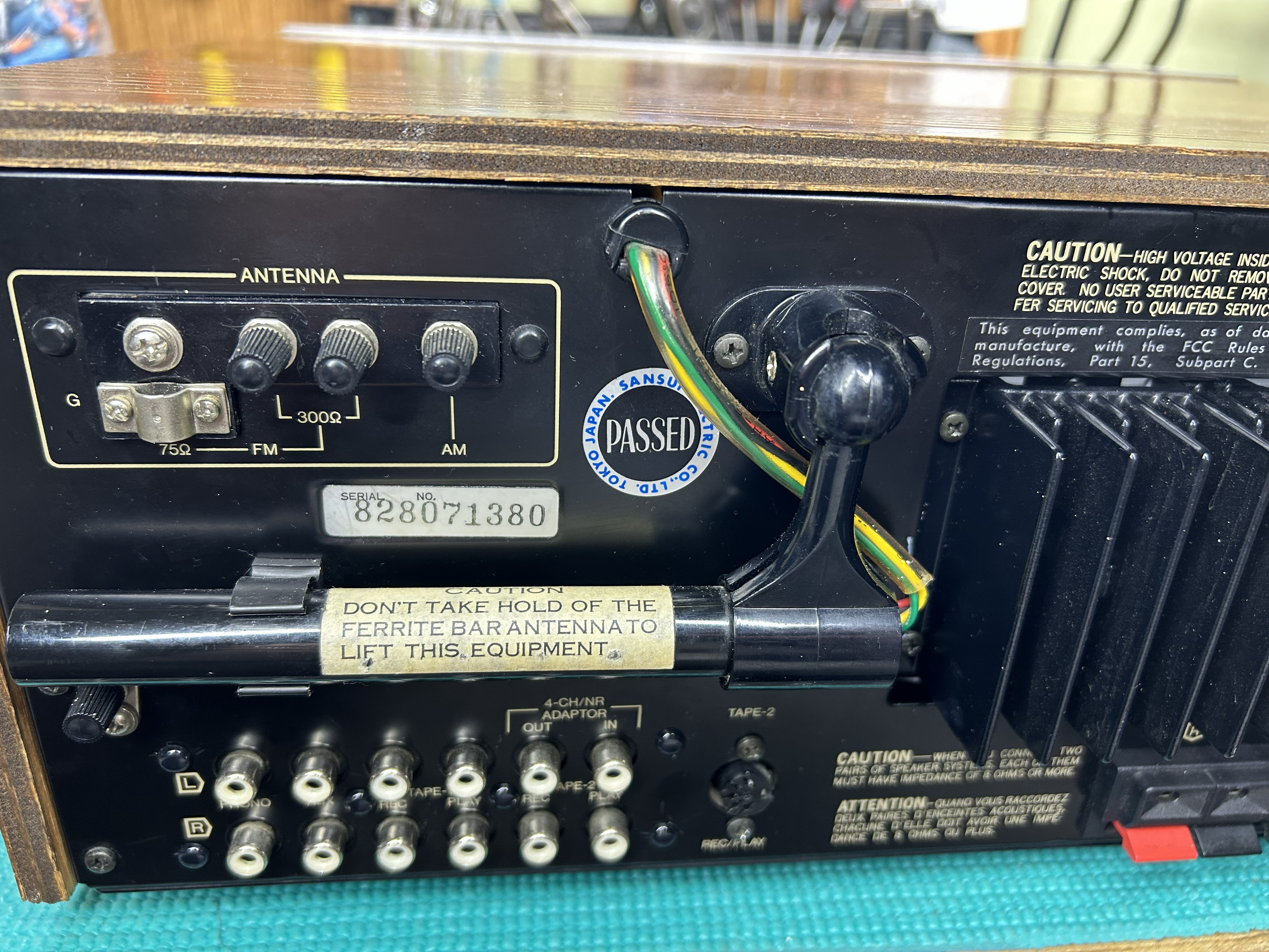 Sansui G-5000 rear RCA connections and serial number
